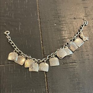 Ten Commandments Ladies’ Bracelet Silver Tone Charm